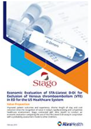 Evaluation des impacts médico-économiques du test Stago pour le dosage des D-dimères. (Etude basée sur des données extraites de publications américaines)
